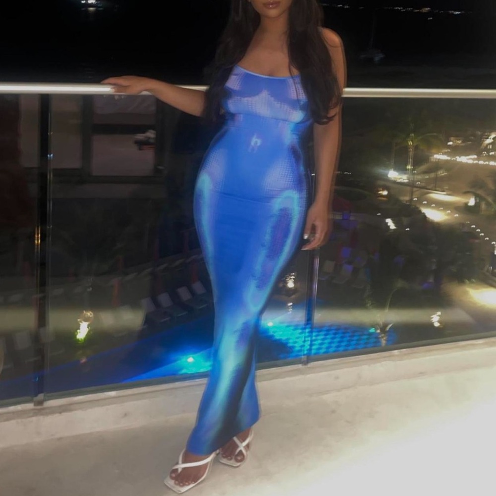 White Fox Boutique Blue Maxi Dress - Size S